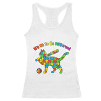 Autism Acceptance Baseball Cat Racerback Tank Top It Is Ok To Be Different