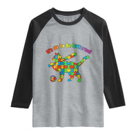 Autism Acceptance Baseball Cat Raglan Shirt It Is Ok To Be Different