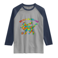 Autism Acceptance Baseball Cat Raglan Shirt It Is Ok To Be Different