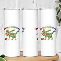 Autism Acceptance Baseball Cat Skinny Tumbler It Is Ok To Be Different
