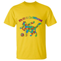 Autism Acceptance Baseball Cat T Shirt It Is Ok To Be Different