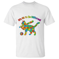 Autism Acceptance Baseball Cat T Shirt It Is Ok To Be Different