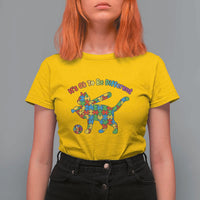 Autism Acceptance Baseball Cat T Shirt For Women It Is Ok To Be Different