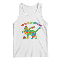 Autism Acceptance Baseball Cat Tank Top It Is Ok To Be Different