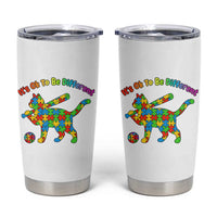 Autism Acceptance Baseball Cat Tumbler Cup It Is Ok To Be Different