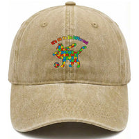 Autism Acceptance Baseball Cat Washed Cotton Baseball Cap It Is Ok To Be Different