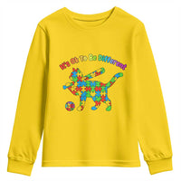 Autism Acceptance Baseball Cat Youth Sweatshirt It Is Ok To Be Different