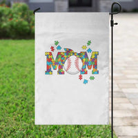 Autism Acceptance Baseball Mom Garden Flag Proud Mom Inclusive Support Graphic