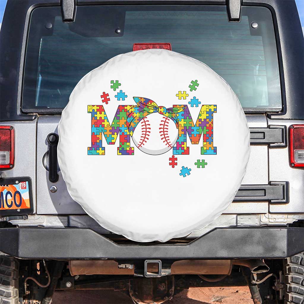 Autism Acceptance Baseball Mom Spare Tire Cover Proud Mom Inclusive Support Graphic