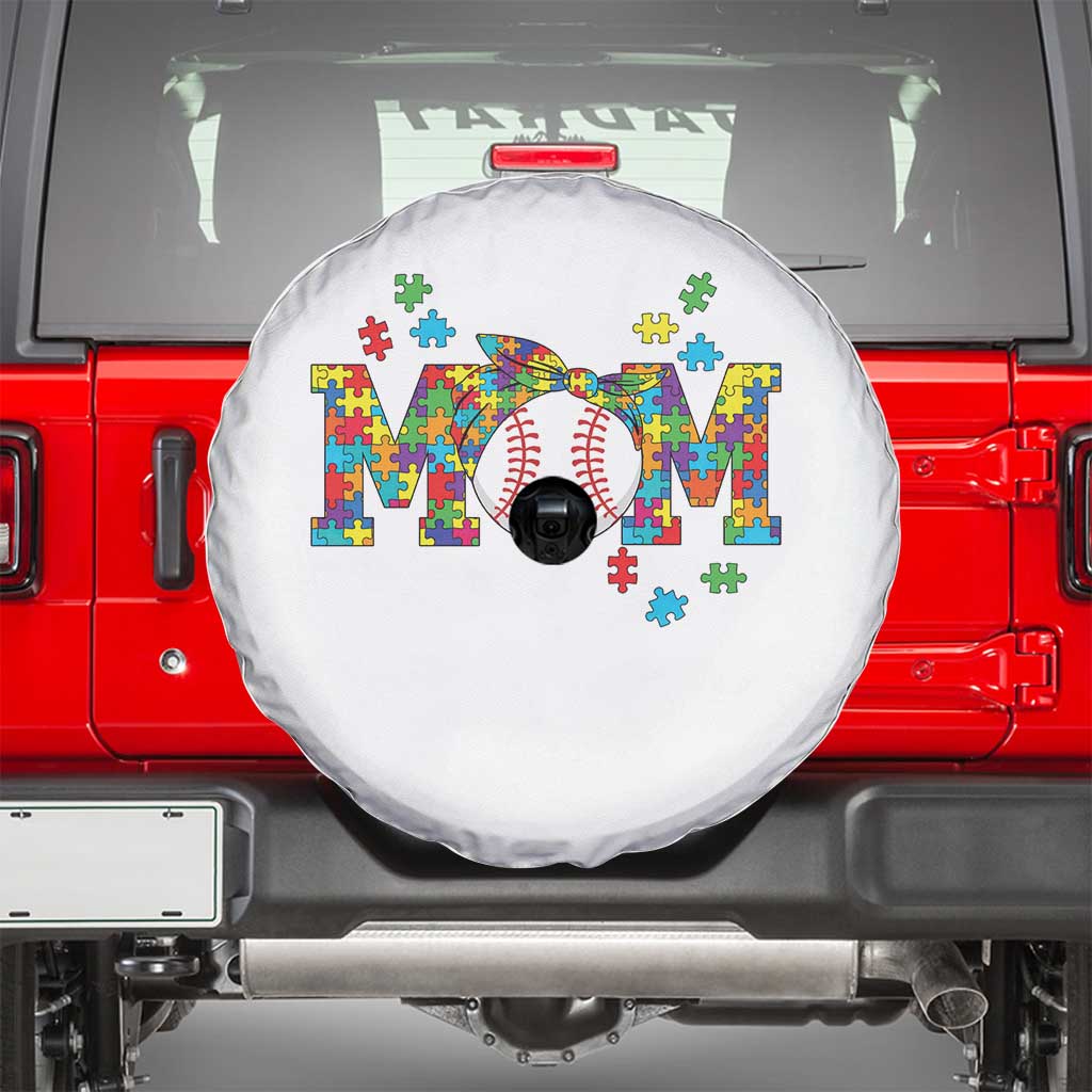 Autism Acceptance Baseball Mom Spare Tire Cover Proud Mom Inclusive Support Graphic