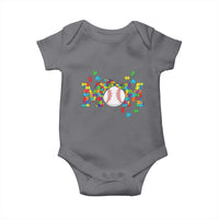 Autism Acceptance Baseball Mom Baby Onesie Proud Mom Inclusive Support Graphic