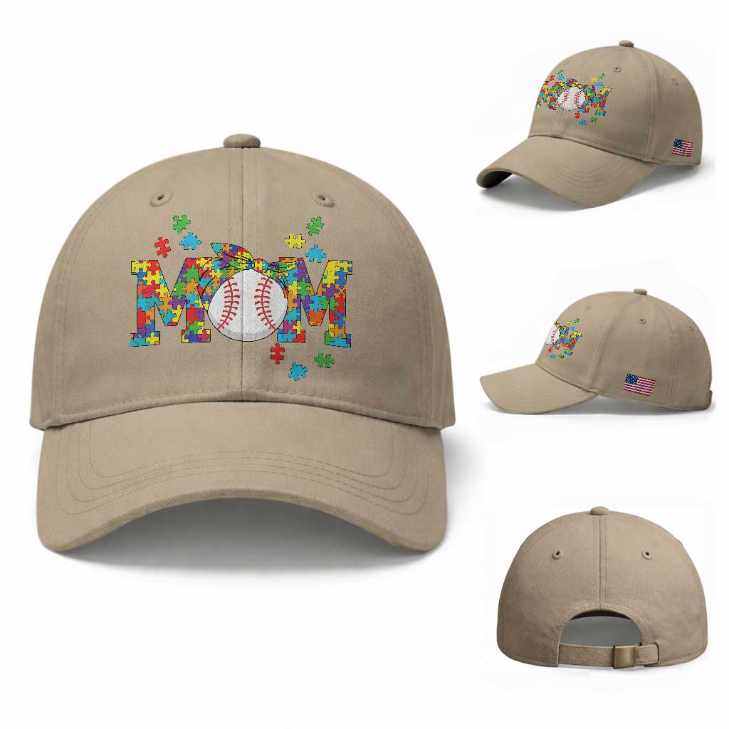 Autism Acceptance Baseball Mom Baseball Cap Proud Mom Inclusive Support Graphic