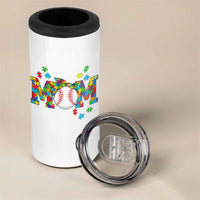 Autism Acceptance Baseball Mom 4 in 1 Can Cooler Tumbler Proud Mom Inclusive Support Graphic
