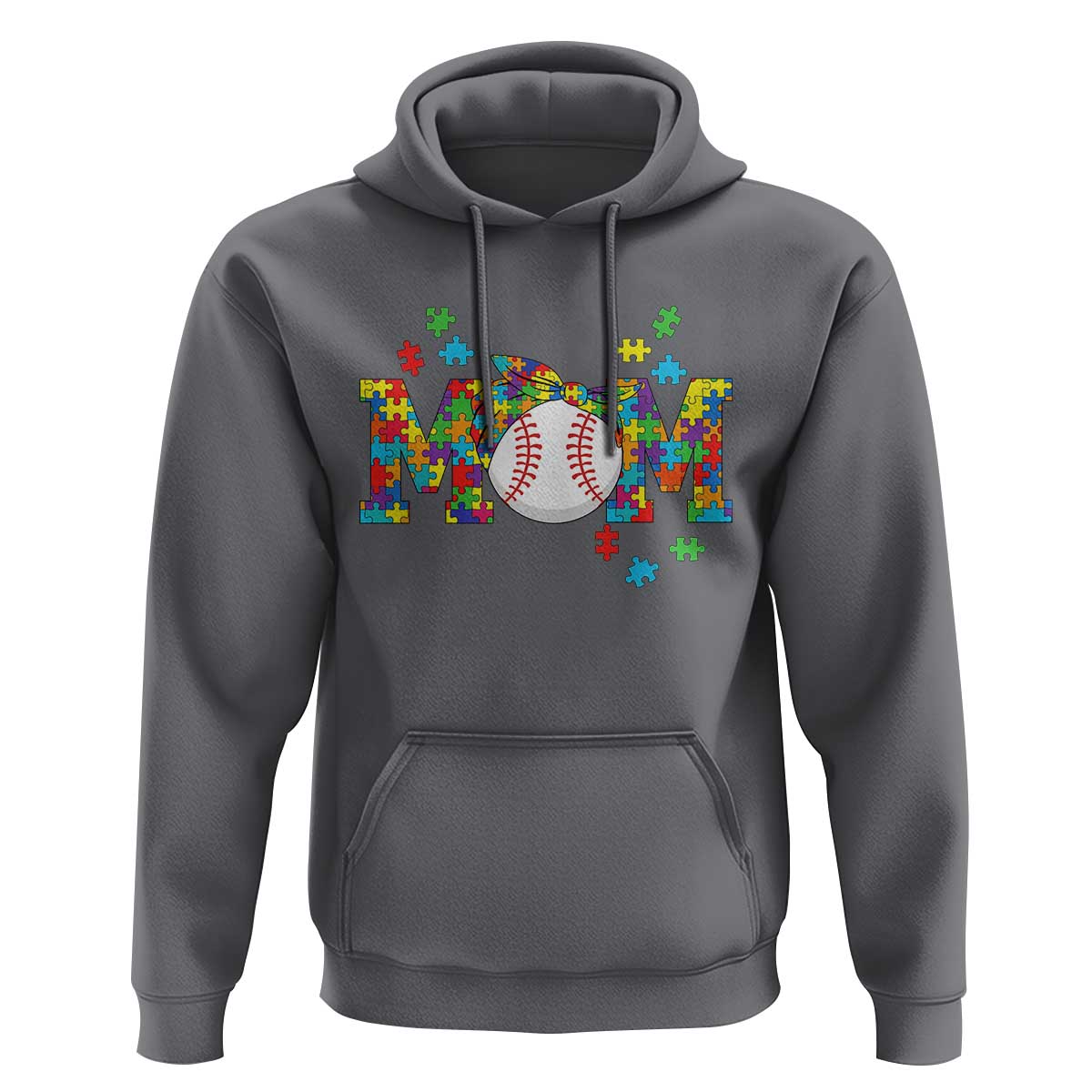 Autism Acceptance Baseball Mom Hoodie Proud Mom Inclusive Support Graphic