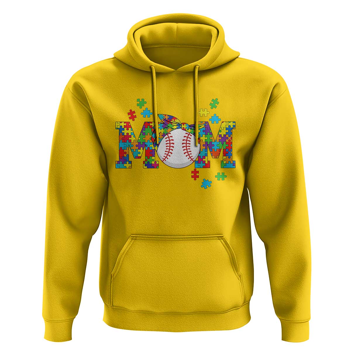 Autism Acceptance Baseball Mom Hoodie Proud Mom Inclusive Support Graphic