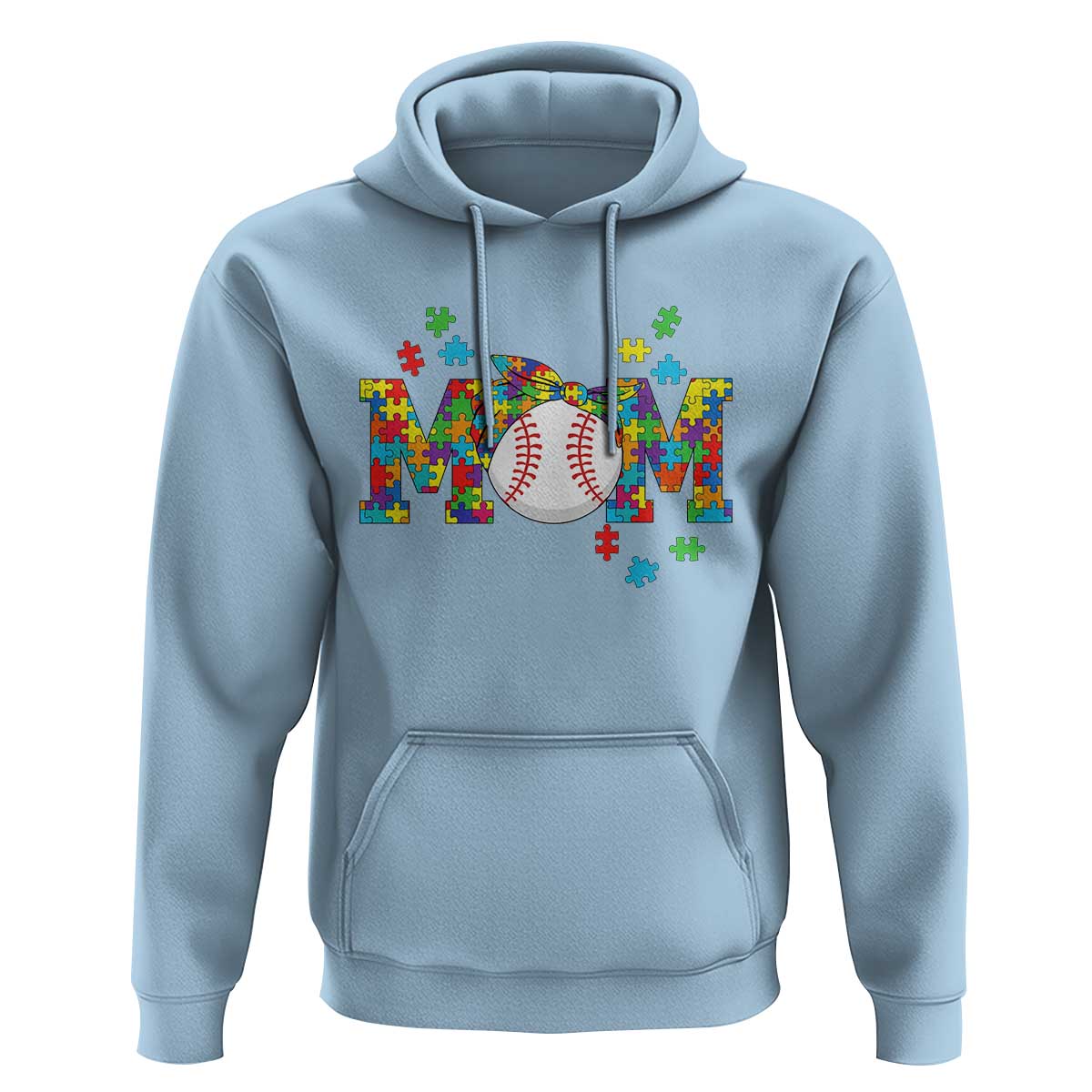 Autism Acceptance Baseball Mom Hoodie Proud Mom Inclusive Support Graphic