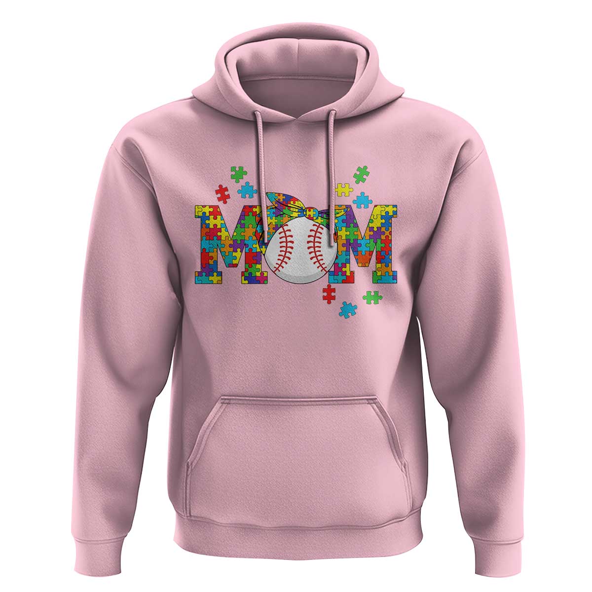 Autism Acceptance Baseball Mom Hoodie Proud Mom Inclusive Support Graphic