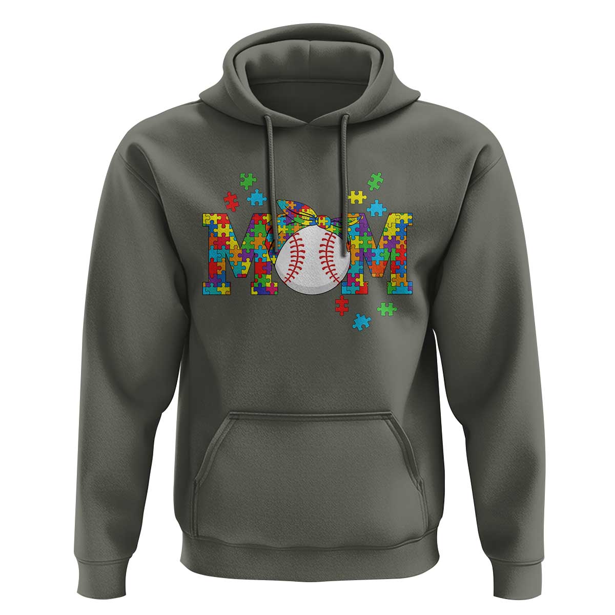 Autism Acceptance Baseball Mom Hoodie Proud Mom Inclusive Support Graphic