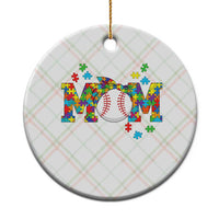 Autism Acceptance Baseball Mom Ceramic Ornament Proud Mom Inclusive Support Graphic