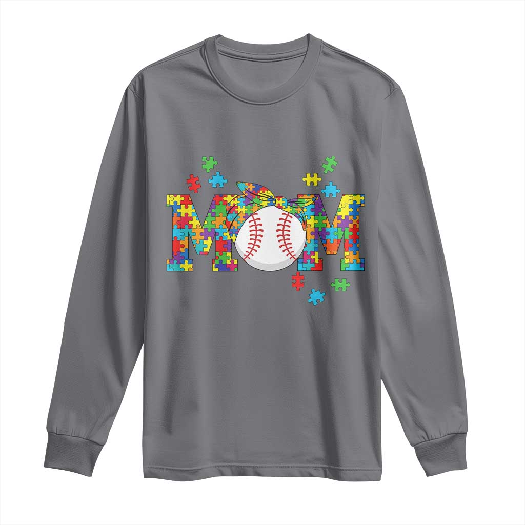 Autism Acceptance Baseball Mom Long Sleeve Shirt Proud Mom Inclusive Support Graphic
