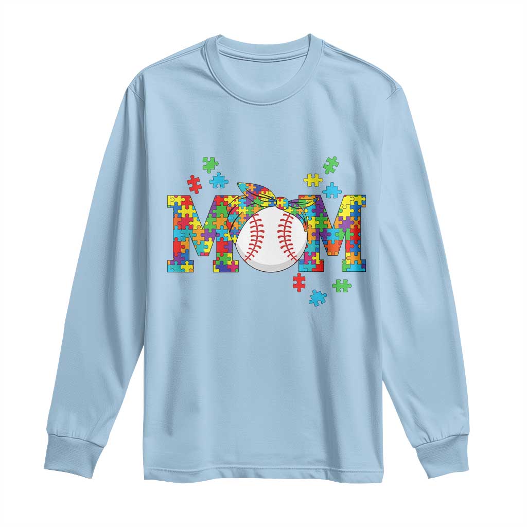 Autism Acceptance Baseball Mom Long Sleeve Shirt Proud Mom Inclusive Support Graphic