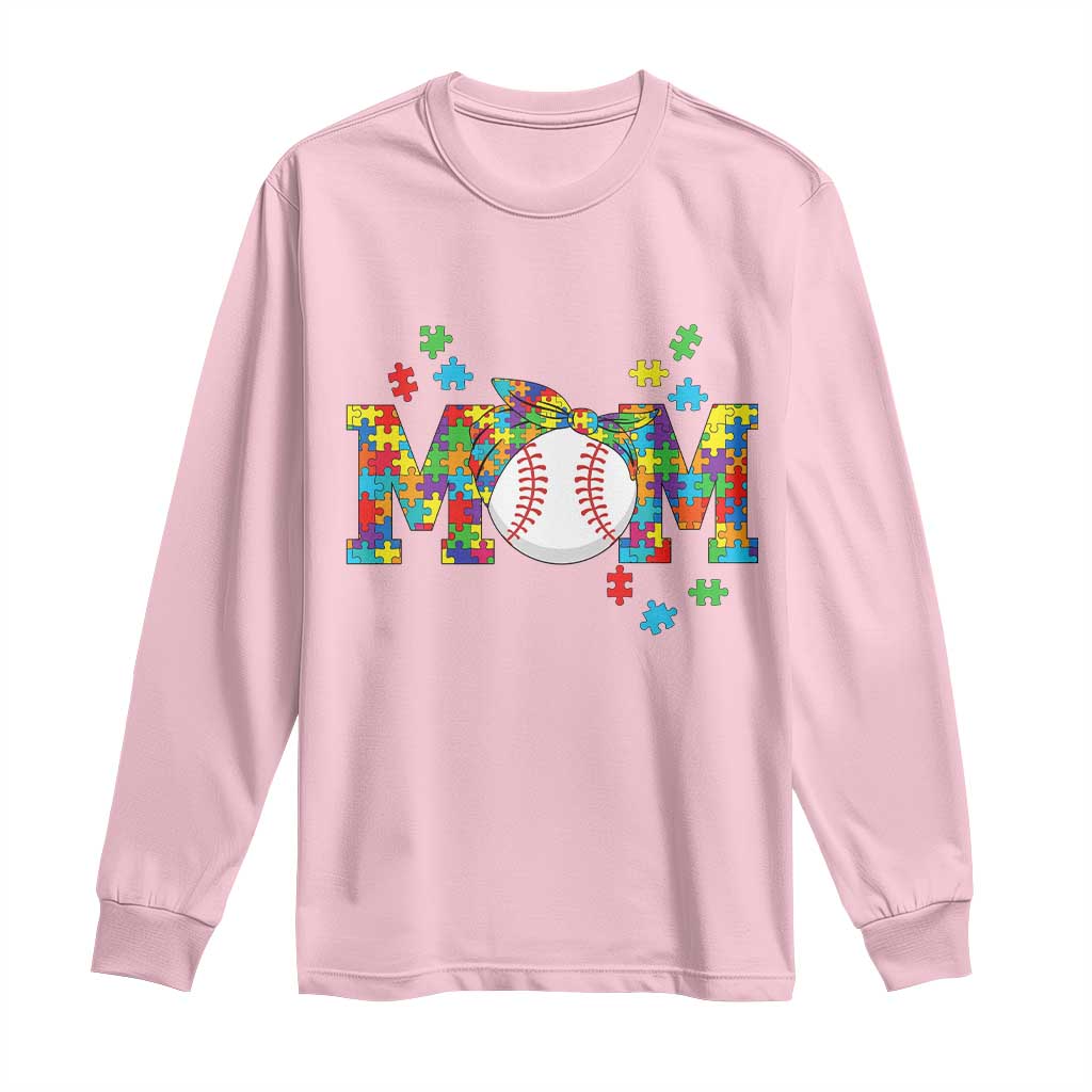 Autism Acceptance Baseball Mom Long Sleeve Shirt Proud Mom Inclusive Support Graphic
