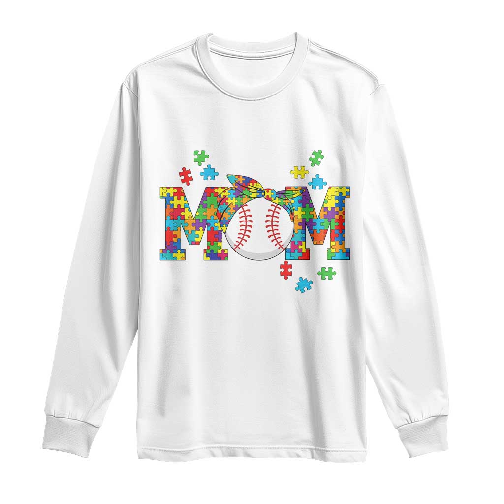 Autism Acceptance Baseball Mom Long Sleeve Shirt Proud Mom Inclusive Support Graphic