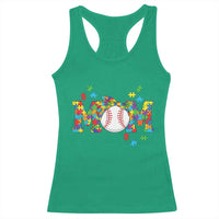 Autism Acceptance Baseball Mom Racerback Tank Top Proud Mom Inclusive Support Graphic
