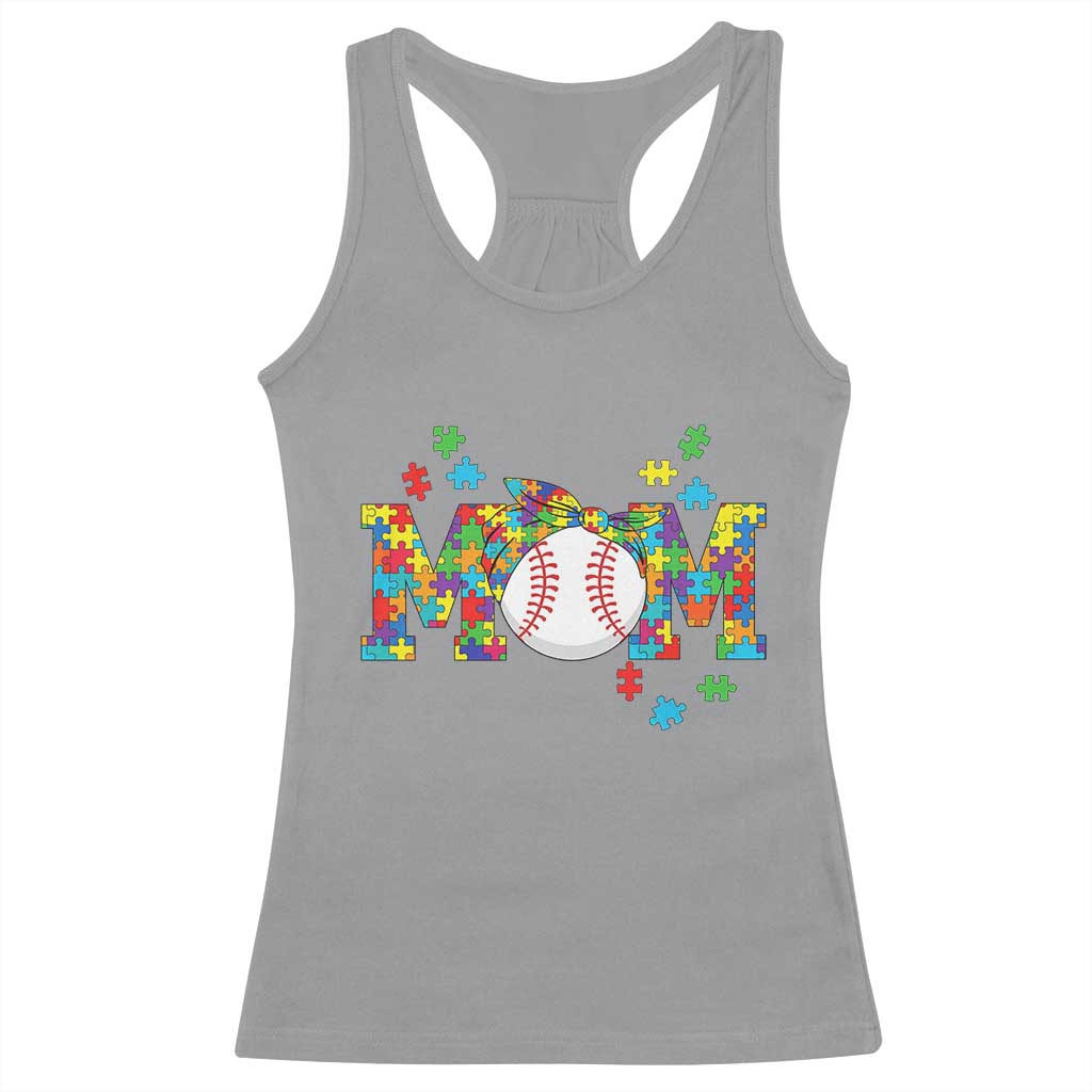 Autism Acceptance Baseball Mom Racerback Tank Top Proud Mom Inclusive Support Graphic