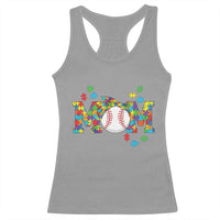 Autism Acceptance Baseball Mom Racerback Tank Top Proud Mom Inclusive Support Graphic