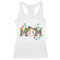 Autism Acceptance Baseball Mom Racerback Tank Top Proud Mom Inclusive Support Graphic