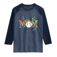 Autism Acceptance Baseball Mom Raglan Shirt Proud Mom Inclusive Support Graphic