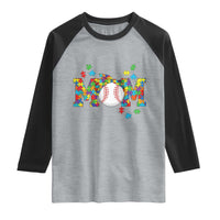 Autism Acceptance Baseball Mom Raglan Shirt Proud Mom Inclusive Support Graphic