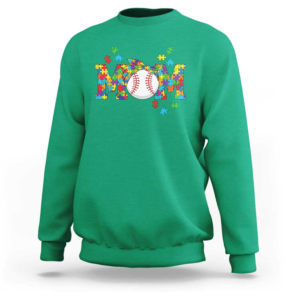 Autism Acceptance Baseball Mom Sweatshirt Proud Mom Inclusive Support Graphic