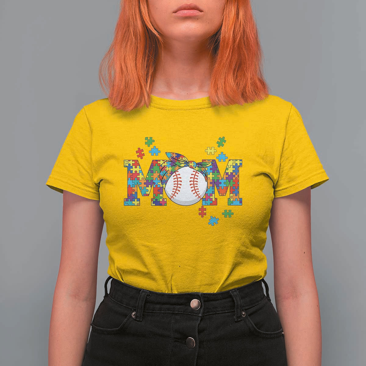 Autism Acceptance Baseball Mom T Shirt For Women Proud Mom Inclusive Support Graphic