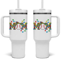 Autism Acceptance Baseball Mom Tumbler With Handle Proud Mom Inclusive Support Graphic