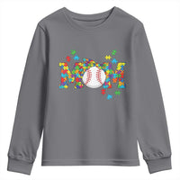 Autism Acceptance Baseball Mom Youth Sweatshirt Proud Mom Inclusive Support Graphic
