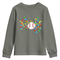 Autism Acceptance Baseball Mom Youth Sweatshirt Proud Mom Inclusive Support Graphic