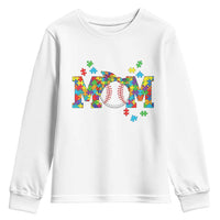 Autism Acceptance Baseball Mom Youth Sweatshirt Proud Mom Inclusive Support Graphic