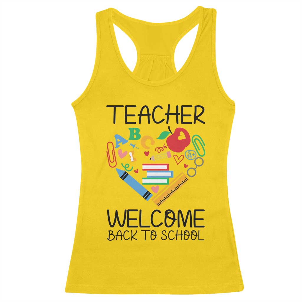 Teacher Welcome Back To School Racerback Tank Top Cute Classroom Gift - Wonder Print Shop