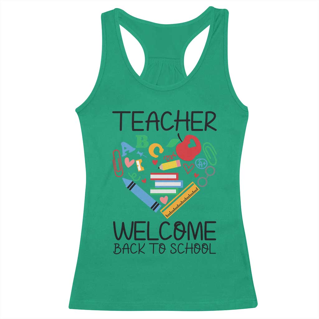 Teacher Welcome Back To School Racerback Tank Top Cute Classroom Gift - Wonder Print Shop