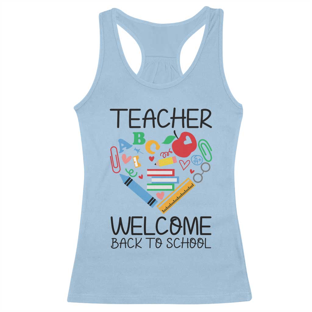 Teacher Welcome Back To School Racerback Tank Top Cute Classroom Gift - Wonder Print Shop