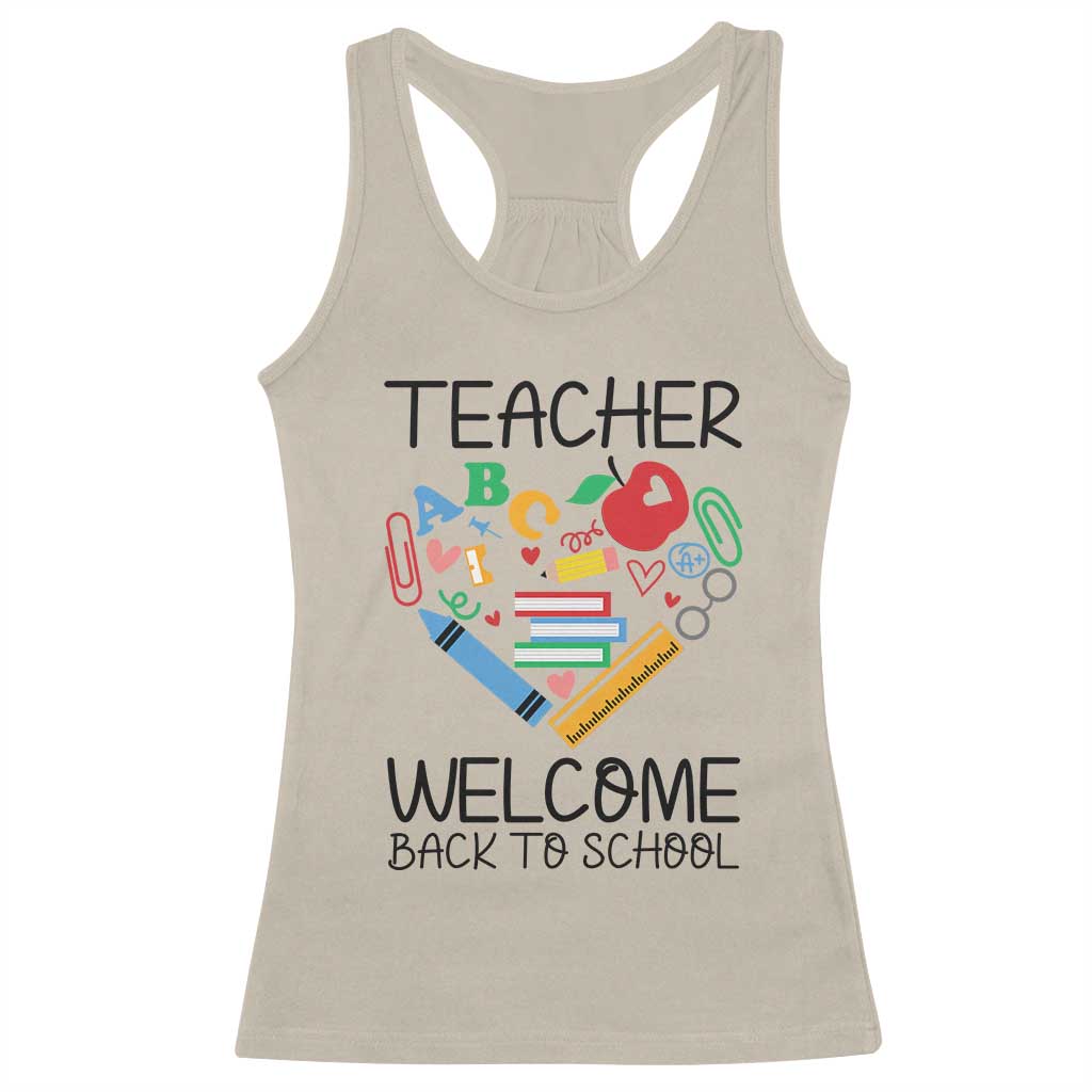 Teacher Welcome Back To School Racerback Tank Top Cute Classroom Gift - Wonder Print Shop