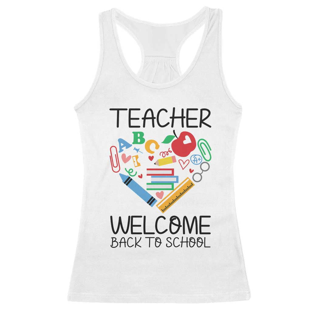 Teacher Welcome Back To School Racerback Tank Top Cute Classroom Gift - Wonder Print Shop