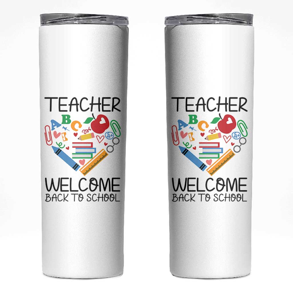 Teacher Welcome Back To School Skinny Tumbler Cute Classroom Gift