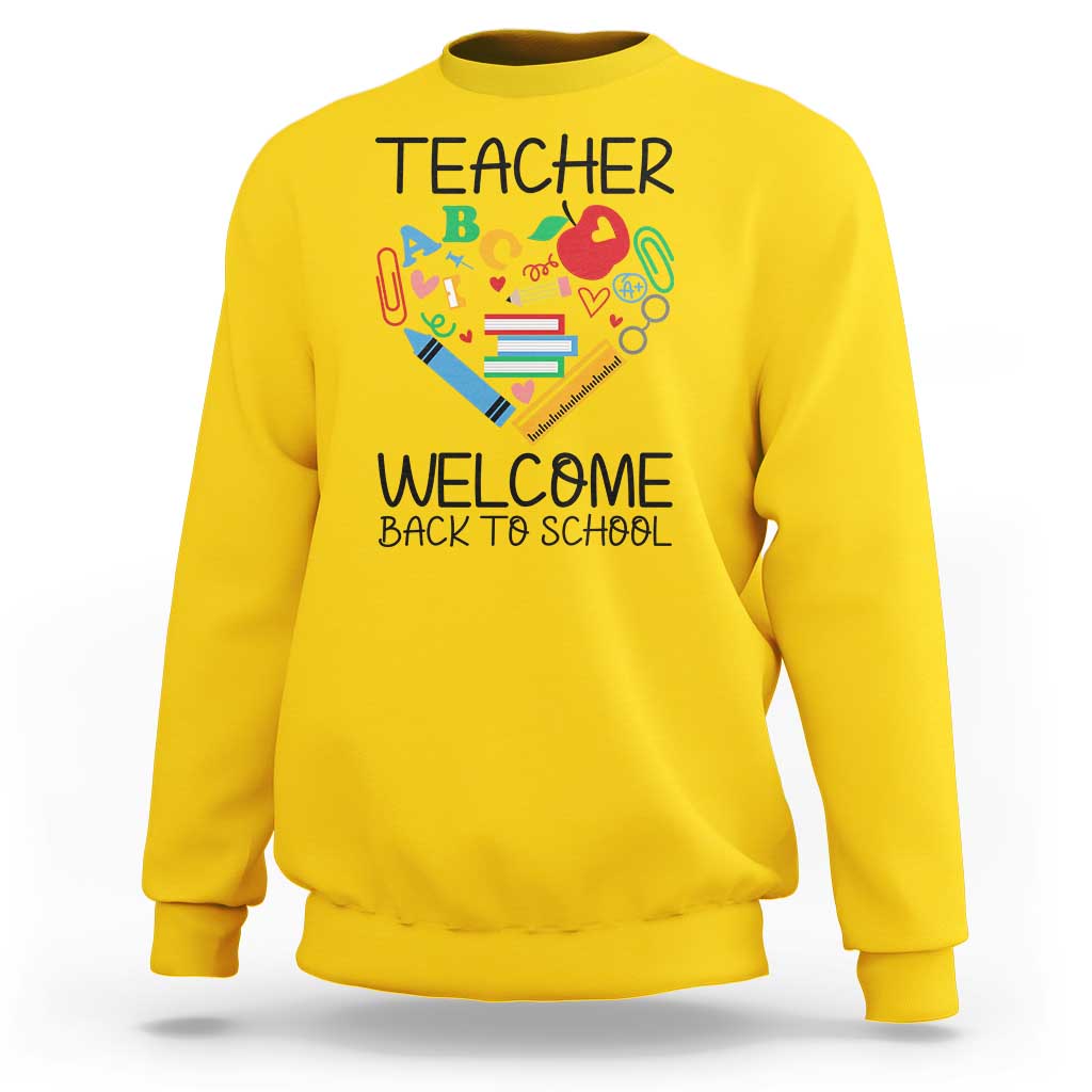 Teacher Welcome Back To School Sweatshirt Cute Classroom Gift - Wonder Print Shop