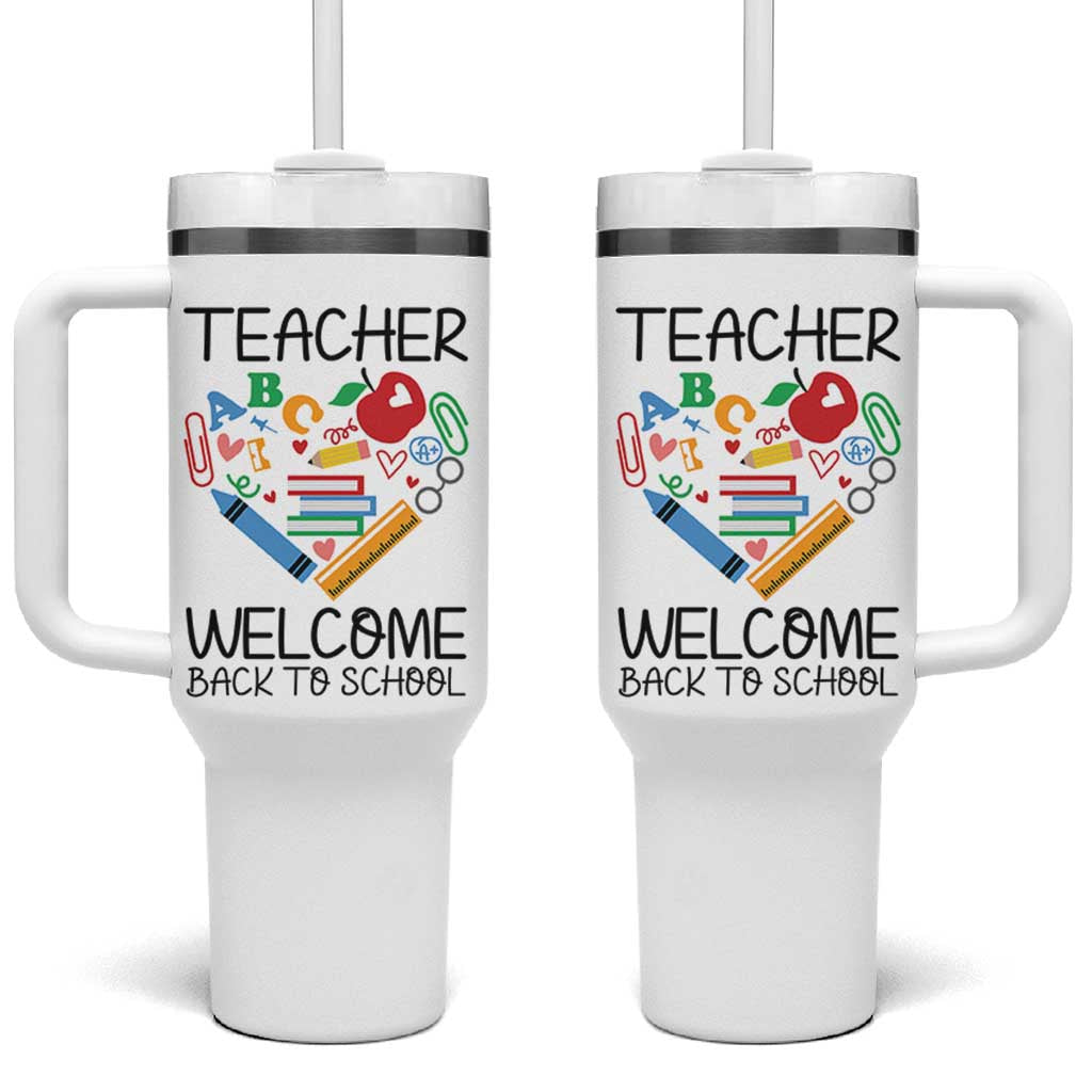 Teacher Welcome Back To School Tumbler With Handle Cute Classroom Gift