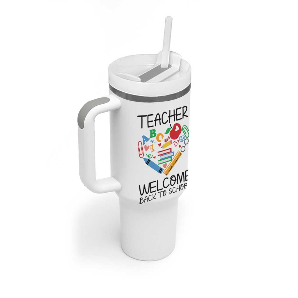 Teacher Welcome Back To School Tumbler With Handle Cute Classroom Gift
