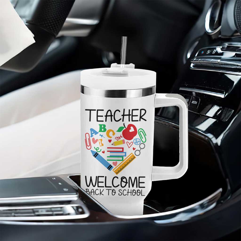 Teacher Welcome Back To School Tumbler With Handle Cute Classroom Gift