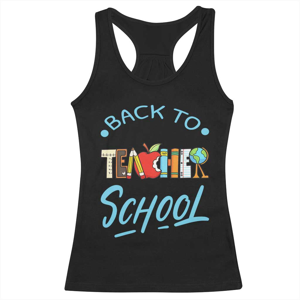 Back To School Teacher Life Funny Educator Gift Racerback Tank Top - Wonder Print Shop